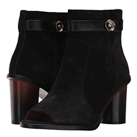 NWT❤️Coach moto open toe booties in black 9 1/2 - Picture 1 of 8